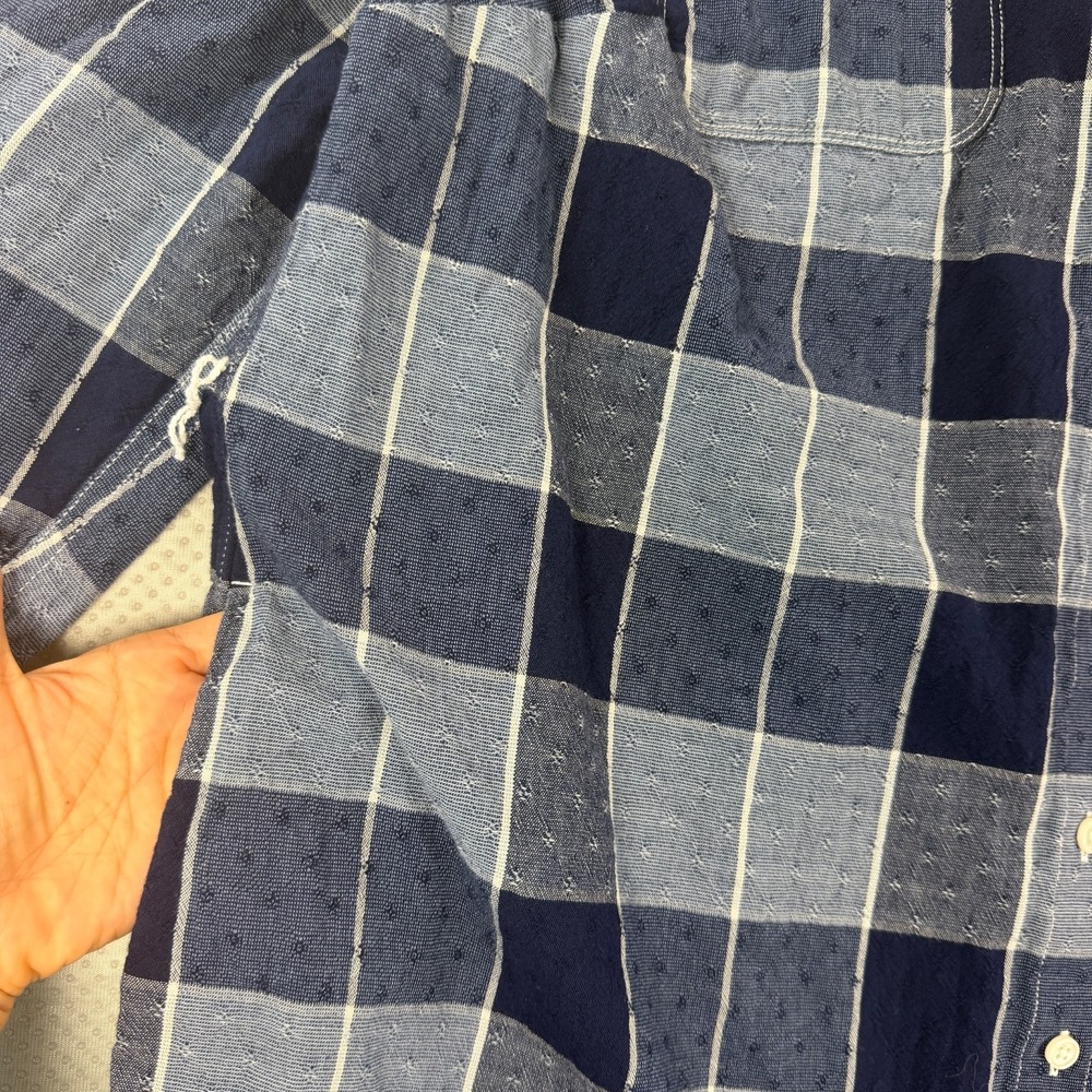 Lands End Dress Womens 1X Plaid Flannel Shirt Dress Blue Long Sleeve Cotton - Picture 6 of 15